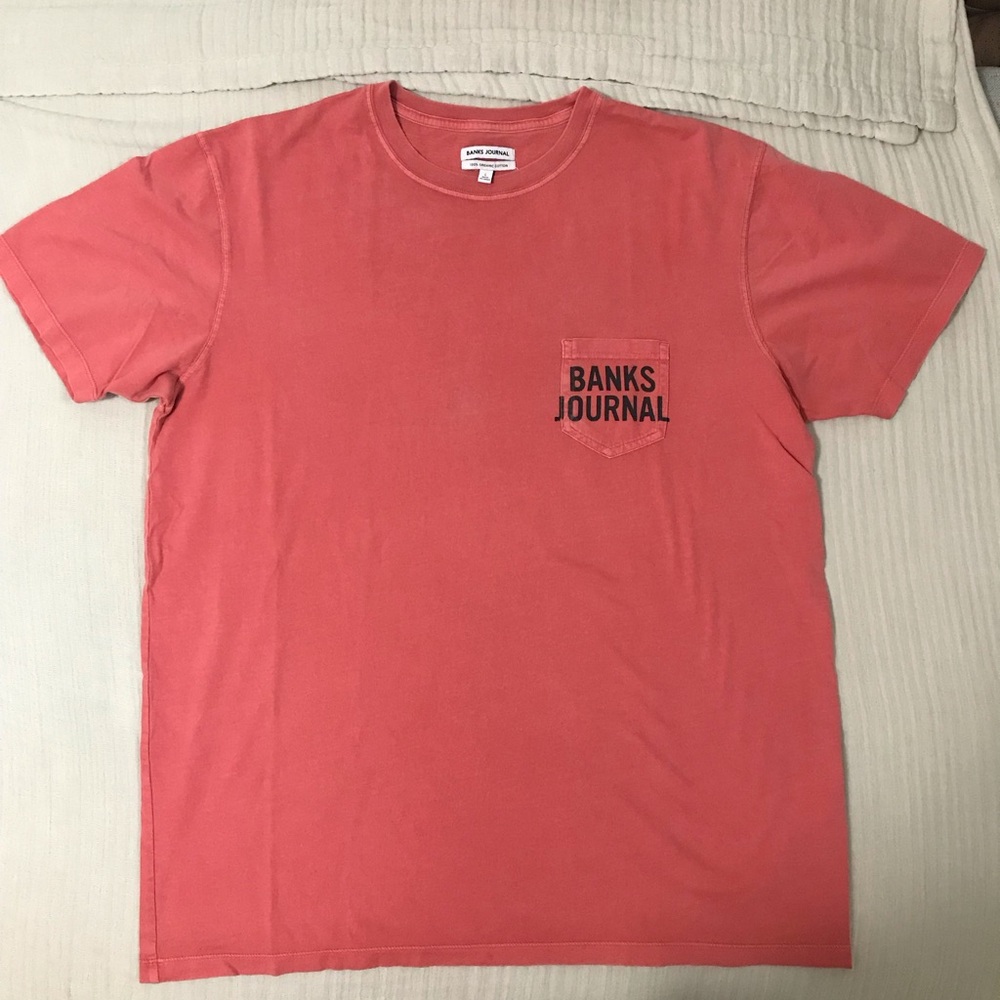 Banks Journal faded red garment-dyed pocket T-shirt